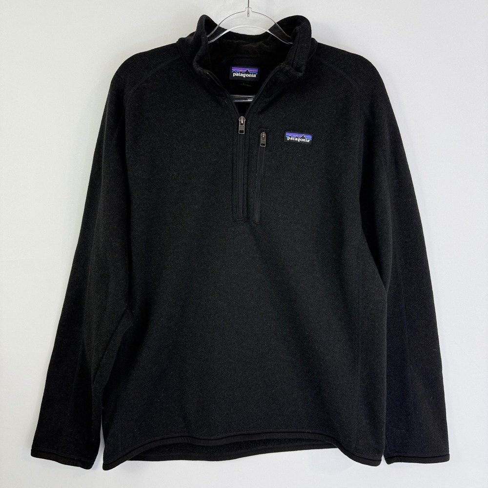 Patagonia Better Sweater Men L Black 1/4 Zip Pullover Fleece 25523 Deloitte